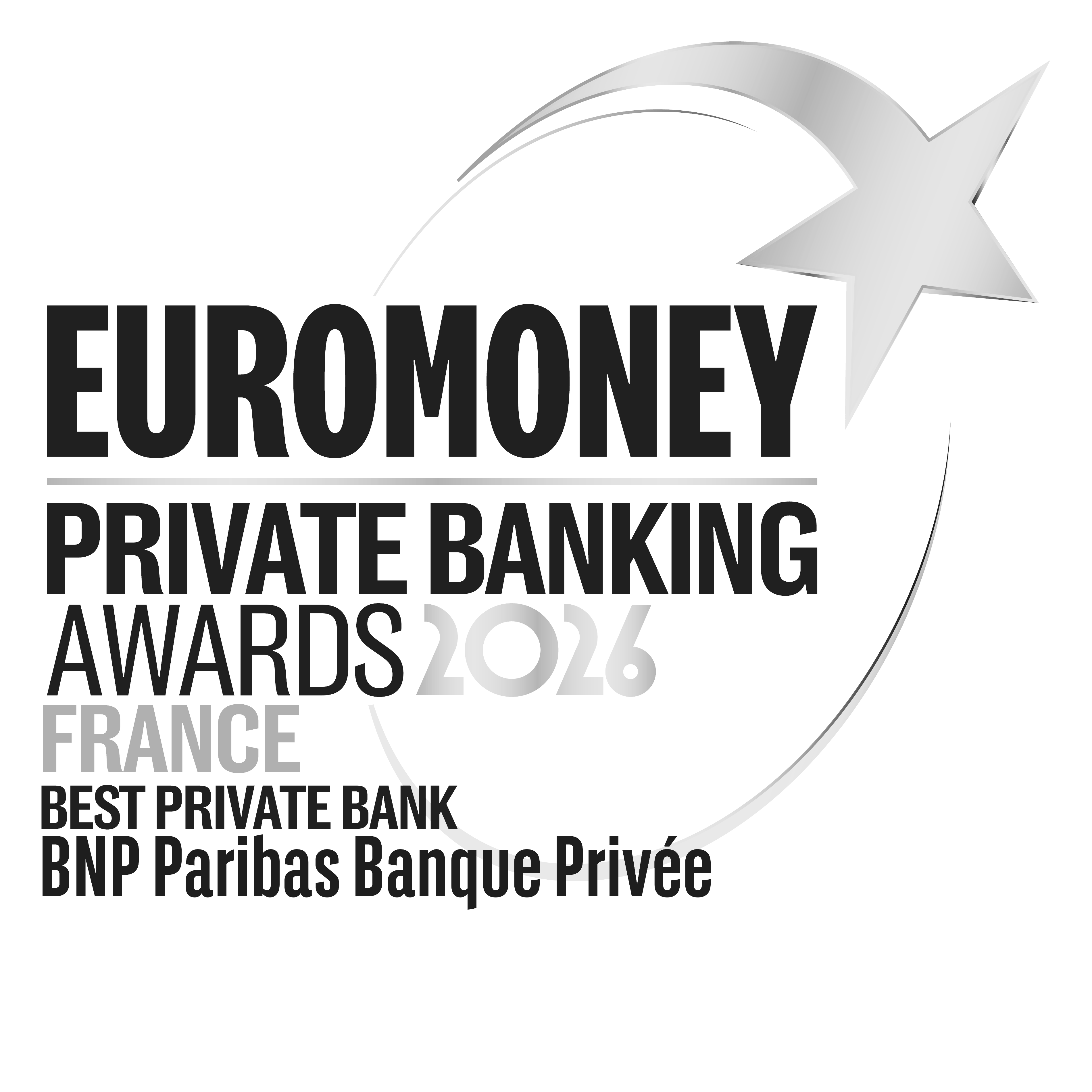 Euromoney Private Banking 2025 Best Private Bank, BNP Paribas Banque Privée.